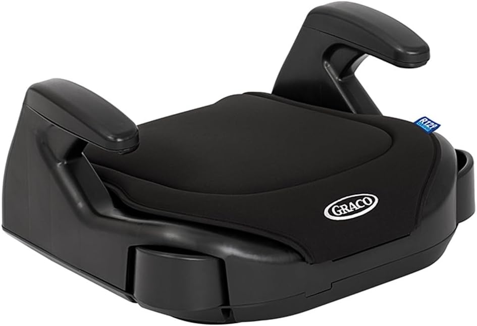 Graco Booster Basic R129 Backless Booster Car Seat, Lightweight at only 1.4kg, Suitable from approx. 7 to 12 years (135-150cm), Black fashion