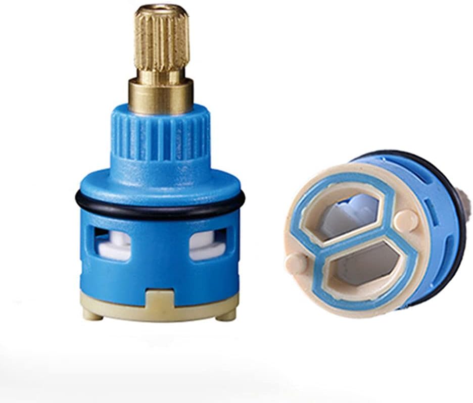 Mix Tap Inner Cartridge Replacement, Spare Valves Cartridges, Ceramic Disc Cartridge, 22mm Ceramic Water Mixer Tap Inner Control Faucet Valve PP Plastic Blue Practical(22mm)