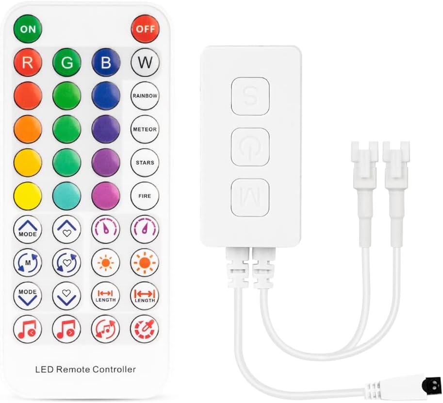 WS2812B Bluetooth RGB IR Remote Control SP611E Dual Output LED Controller