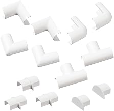 D-Line Small Cable Raceway Accessory Pack, Join 0.78in x 0.39in Cord Cover Lengths, 13 Accessories Included, Hide Cords Around a Variety of Angles - White