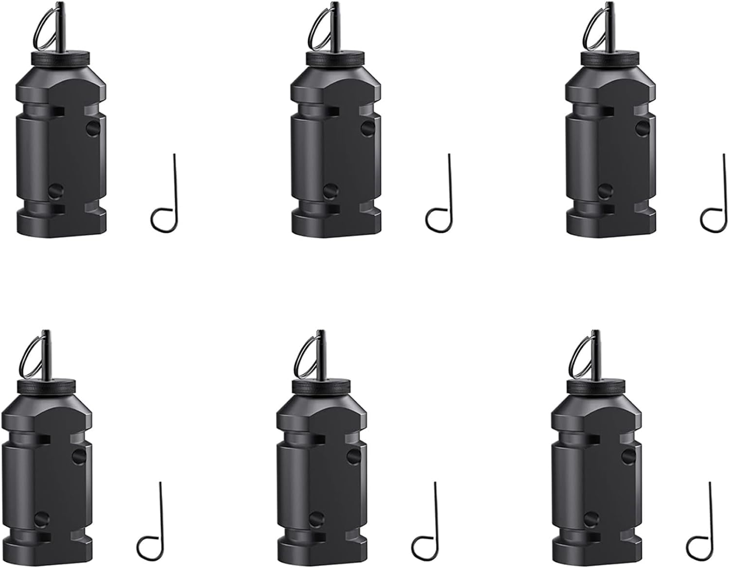 6-Pack Perimeter Trip Alarm, Trip Wire Alarm Device, Camping 12 Gauge Bear Deterrent, Black(6PCS)