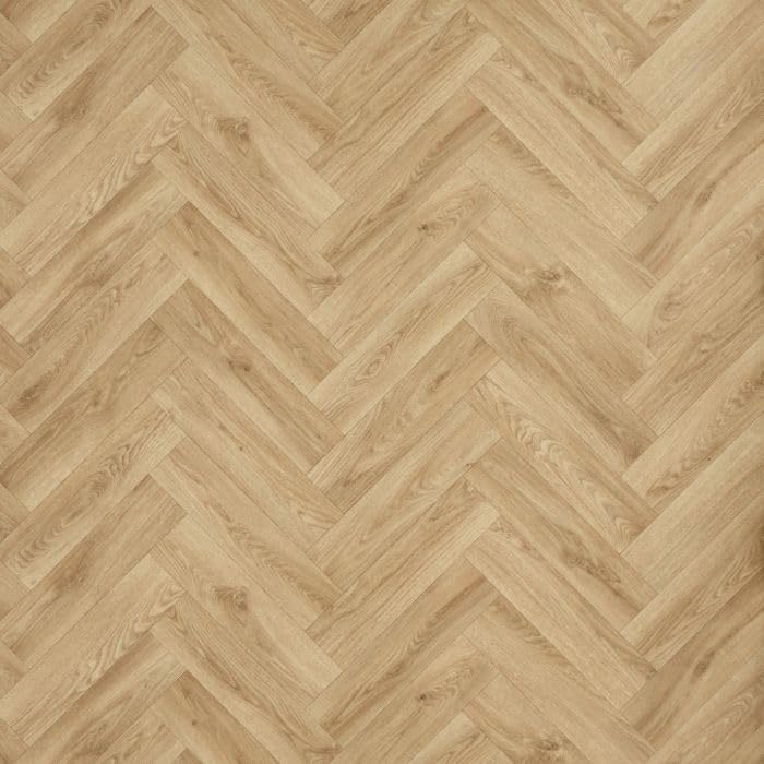 Light Oak Herringbone Vinyl Flooring Roll Wooden Patterned Lino Flooring Parquet Cheap Vinyl Floor 2m 3m Width 2m Length To 8m Length (Buckden Light Oak, 3.5m x 2m)