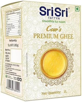 Green Velly Pure Sri Sri Tattva Premium Cow Ghee for Better Digestion and Immunity 1 Litre (Pack of 1)