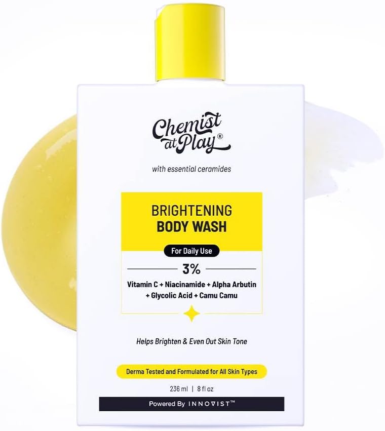 Chemist at Play Brightening Body Wash | Alpha Arbutin & Vitamin C | Fades Dark Spots & Evens Skin Tone | Glycolic Acid | Sulphate Free | 236ml