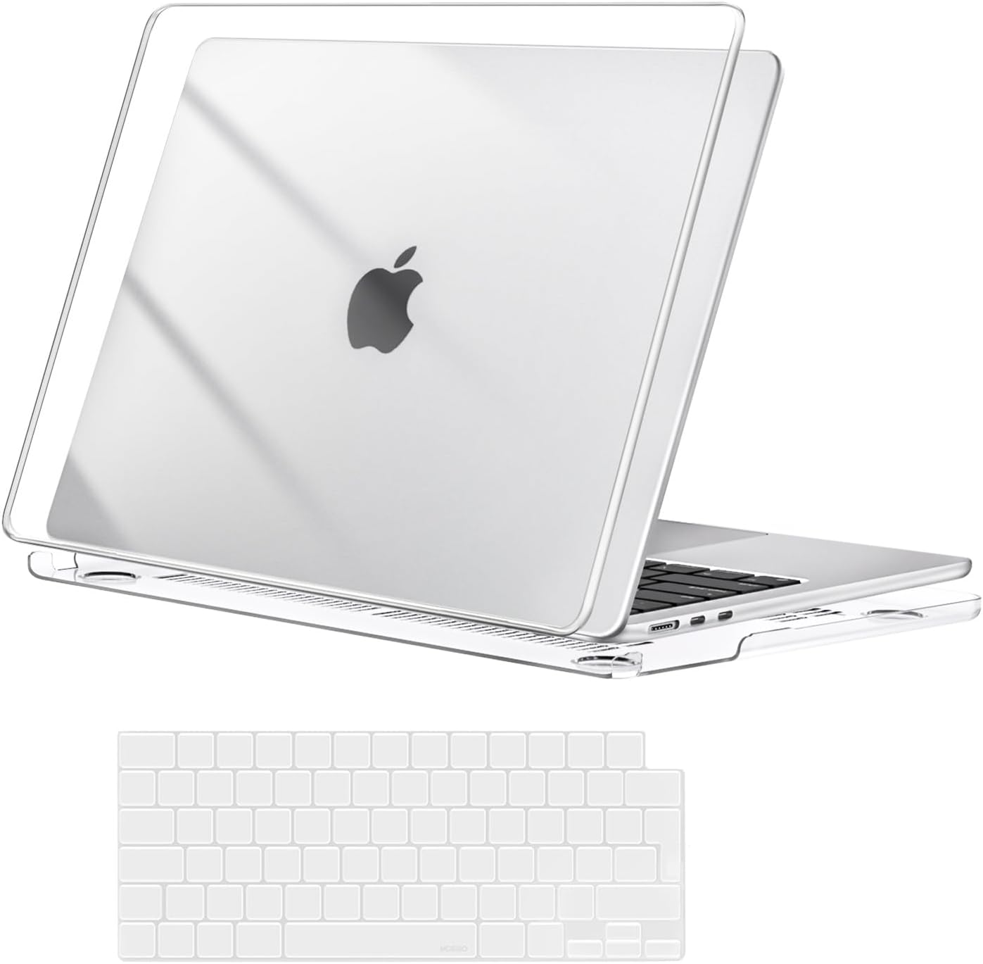 MOSISO Compatible with MacBook Air 13 inch Case M4 M3 M2 2025 2024 2023 2022 A3240 A3113 A2681 Touch ID, Hard Shell Cover for MacBook Air 13.6 inch Case with Keyboard Cover Skin, Crystal Clear
