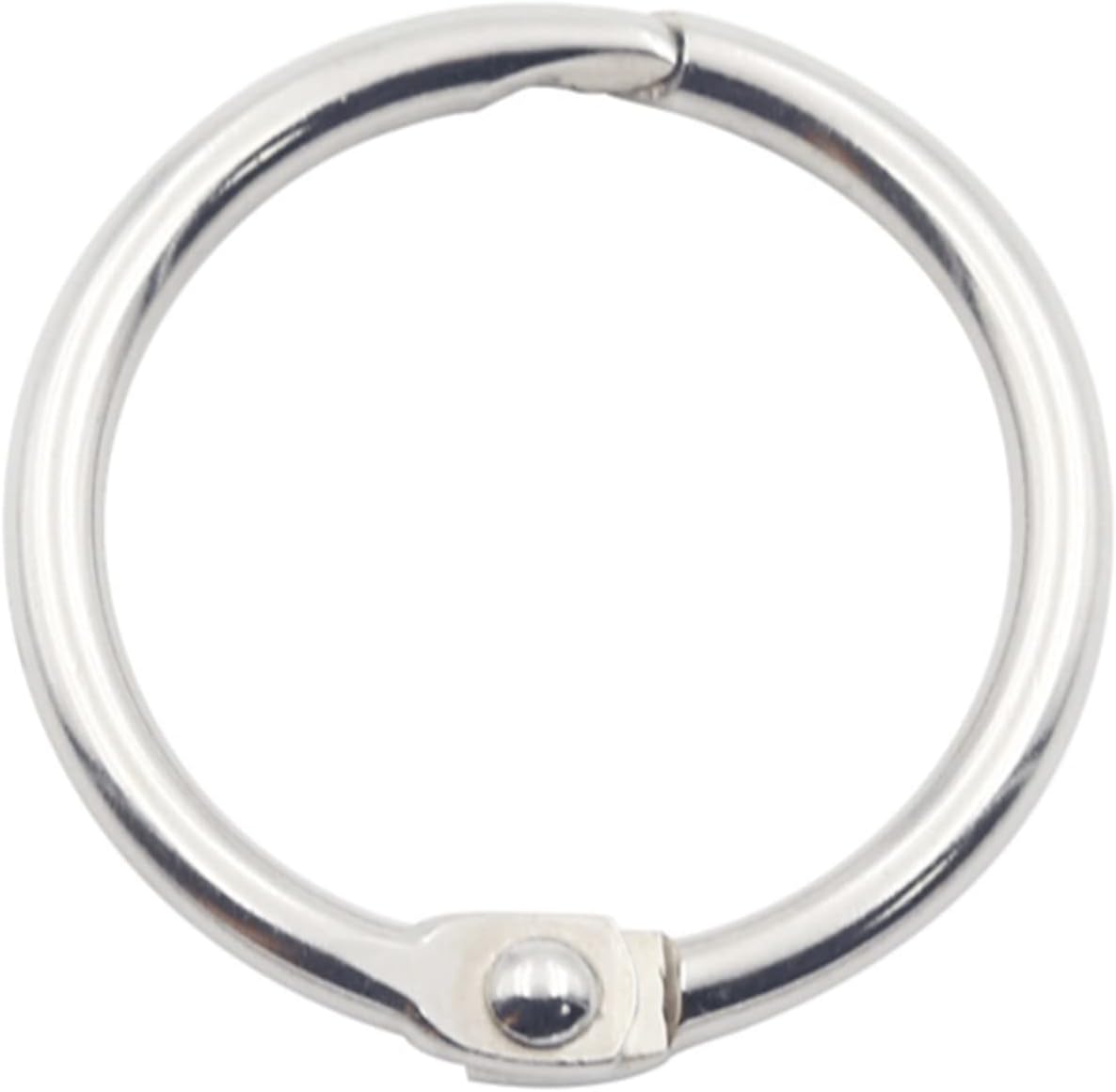 KINGFOREST 50-Pack 1 Inch Nickel Plated Binder Rings - Heavy Duty Metal Book Rings for Index Cards, DIY Journals, Keychains & Loose Leaf Organizing (Silver, 25mm)