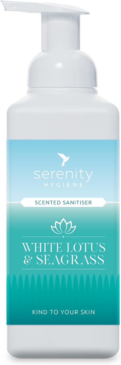 Hand Cleansing Sanitiser Foam, No Alcohol Foaming Hand Sanitizer Dispenser - White Lotus & Seagrass - 500ml