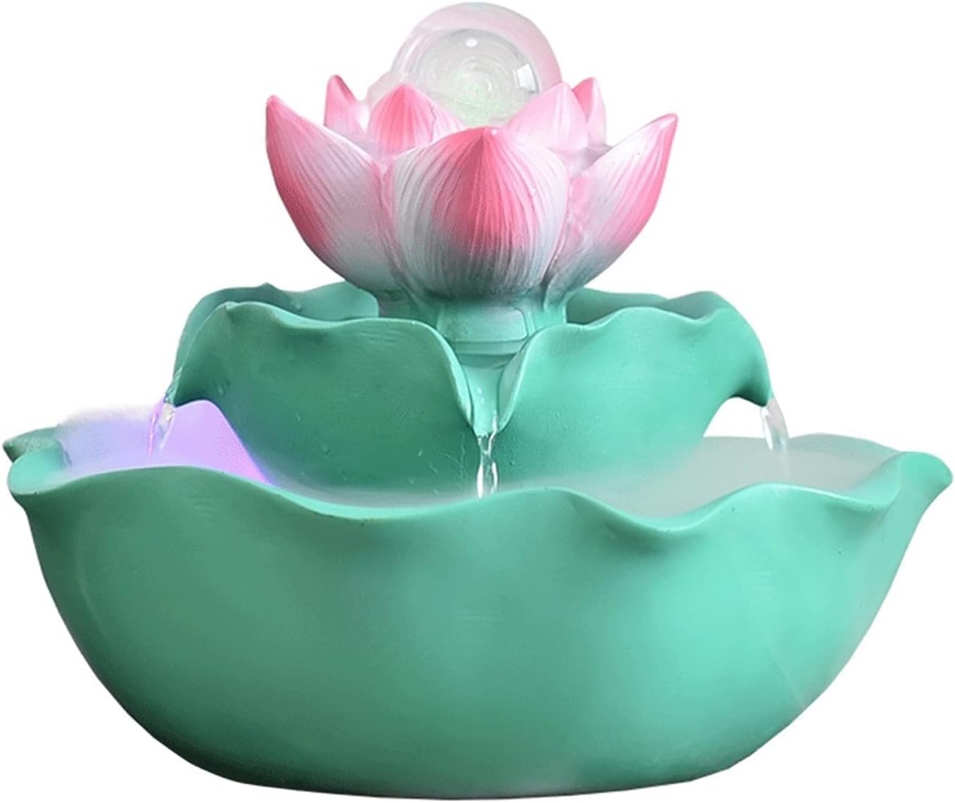 Table Fountain Relaxation Water Fountain Lotus Flower Money Flowing Water Bonsai Fountain Living Room Home Accessories Fengsheng Water Transfer Ball Desktop Small Ornaments Indoor Table Top Water Foun