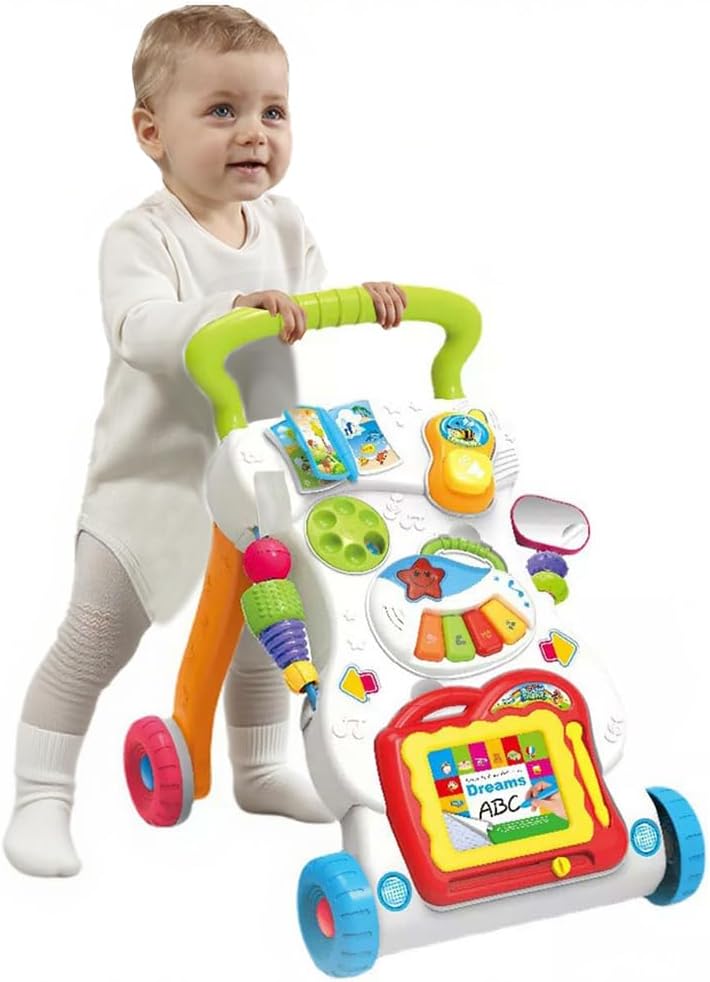 Baby Walker First Step Baby Push Along Walker with Shapes, Music and Sound for Boys Girls 1 Year olds