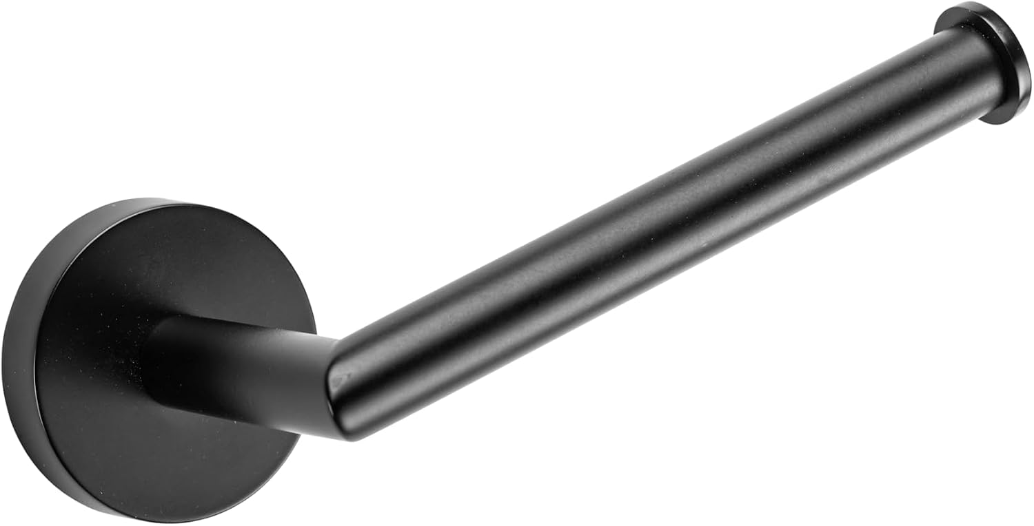 Croydex Epsom Matte Black Toilet Roll Holder Flexi-Fix Bathroom Accessories