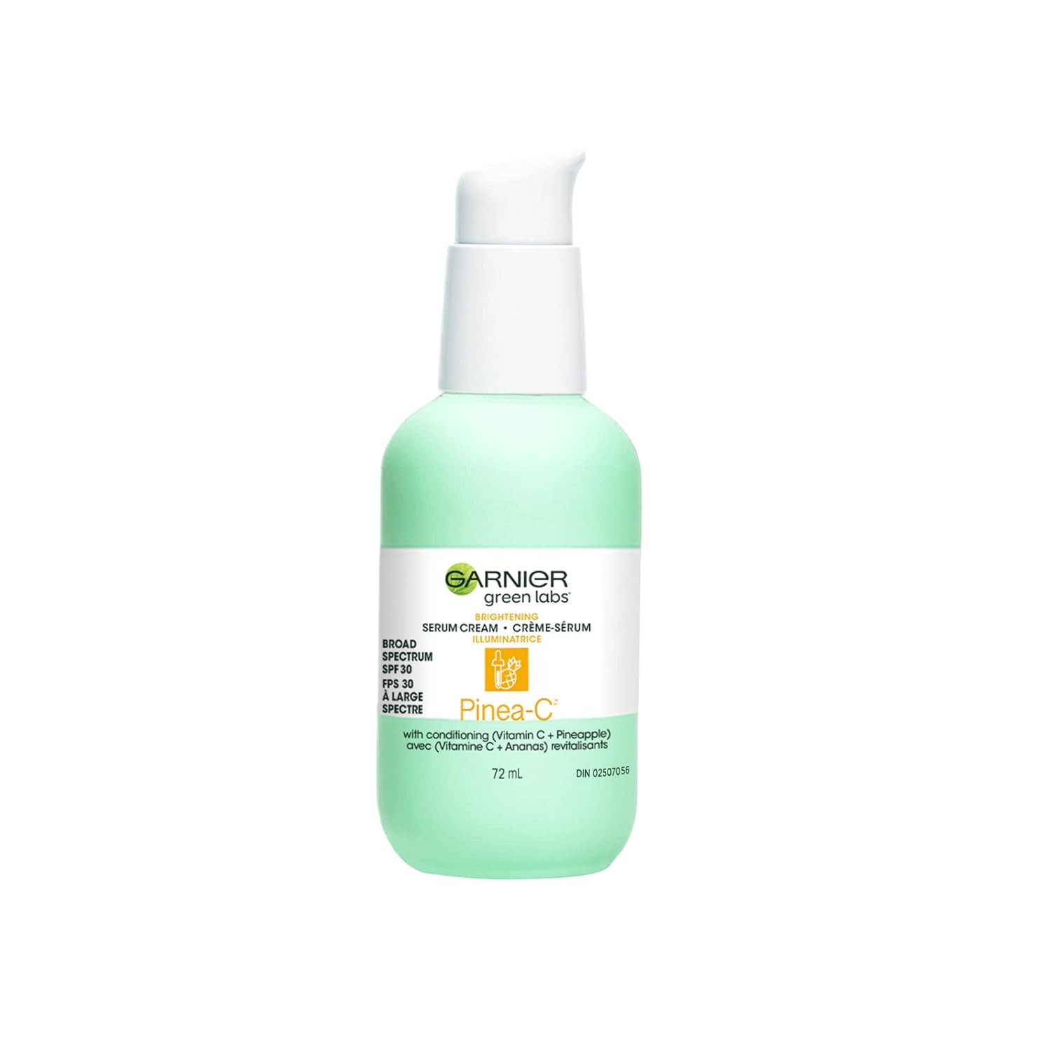 Garnier Green Labs Pinea-C 3-in-1 Brightening Serum Cream, 24H Moisture + Serum + SPF 30 with Vitamin C, 2.4 Fl Oz (72mL), 1 Count (Packaging May Vary)