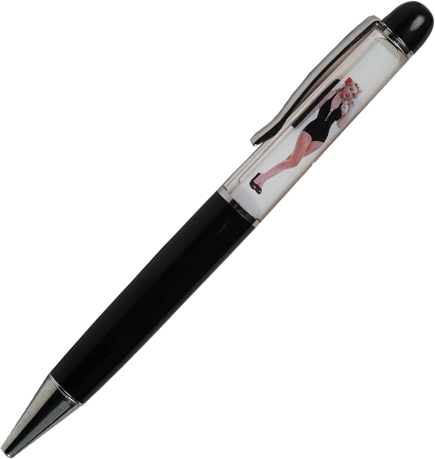 Naked Lady Girl Fancy Writing Journaling Office Pen Floating Floater Tip And Strip Kawaii Ballpoint Nude Pens For Adult Women Men Nice Gift(Black)