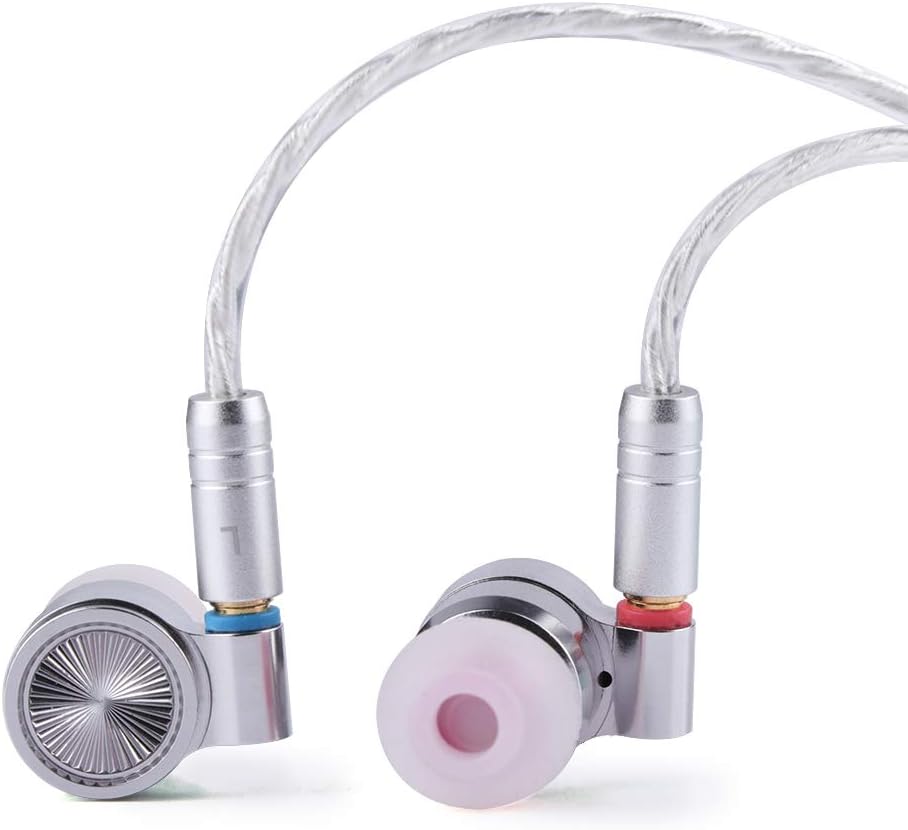Linsoul TIN HiFi T4 10mm Carbon Nanotube Dynamic Driver in-Ear Monitor Earphones, Ultra-Sleek Metal Housing, with Silver-Plated MMCX Cable