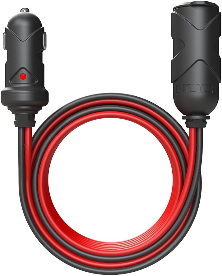NOCO GC019 15A 14AWG 12V Adapter, Heavy-Duty Cigarette Lighter Plug, and Male to Female Socket With 12-Foot Extension Cord