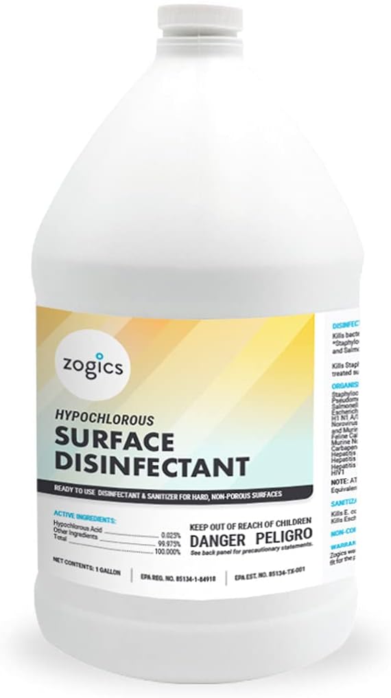 Zogics Hypochlorous Acid Ready-to-Use Disinfectant, 1 Gallon