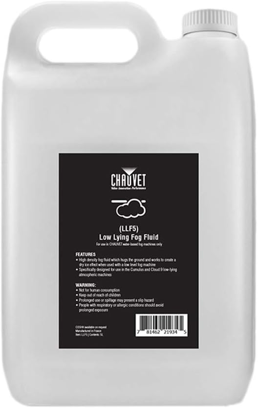 Chauvet Low Level Fog Fluid 5L for Low Lying Smoke Machine Dry Ice Effect