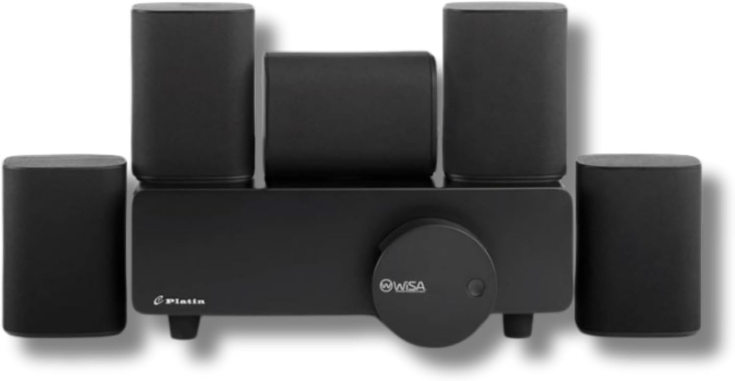 Platin Milan 5.1 Surround Sound Speaker System - Wireless Home Theater System for Smart TVs - WiSA Certified - with WiSA SoundSend Transmitter Included - No Receiver or Speaker Wires Needed
