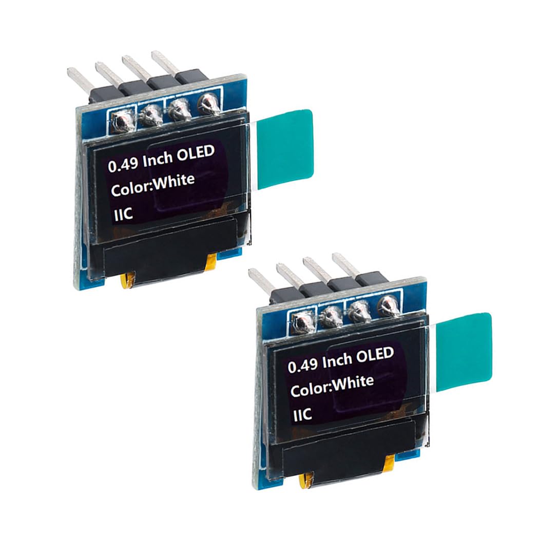 HiLetgo 2pcs 0.49" SSD1306 64 * 32 OLED Display Module IIC I2C 64x32 0.49 Inch OLED LCD Screen Module 4 Pin Font Color White