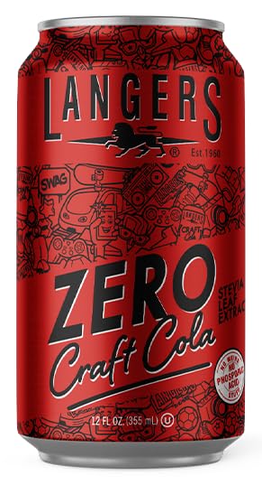 Langers Zero Craft Cola with Stevia, No Weird Stuff, 12 Fl Oz (Pack of 12)