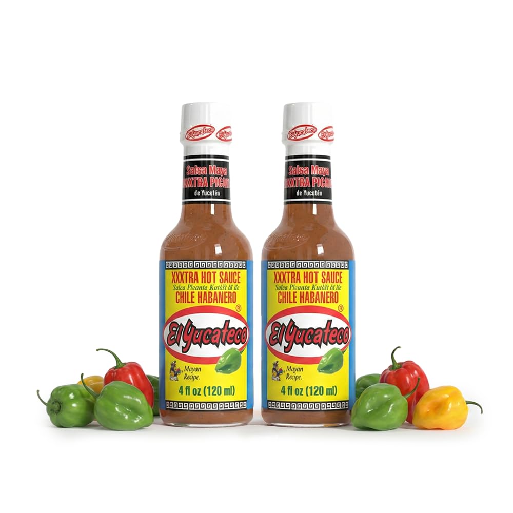 El Yucateco XXXtra Hot Habanero Sauce, 4 fl oz, Pack of 2 | Authentic Mexican, Chile Habanero, Extra Heat, Imported from Mexico