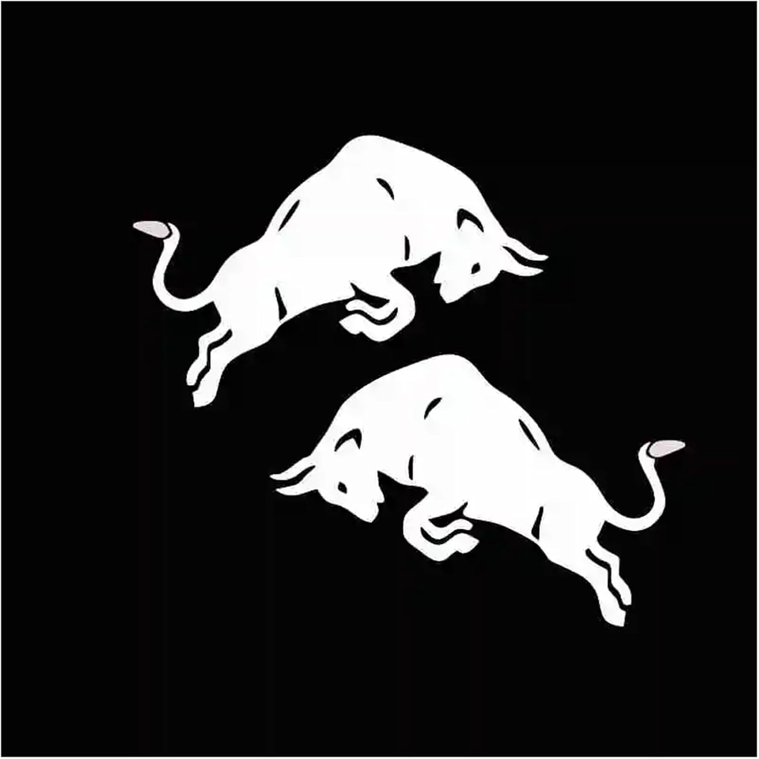 SHFT Classic Car Sticker Red Jumping Bull PVC Decals Motorcycle Auto Accessories Sticker Reflective,18cm*16cm (Color : Jumping Bull-WH)