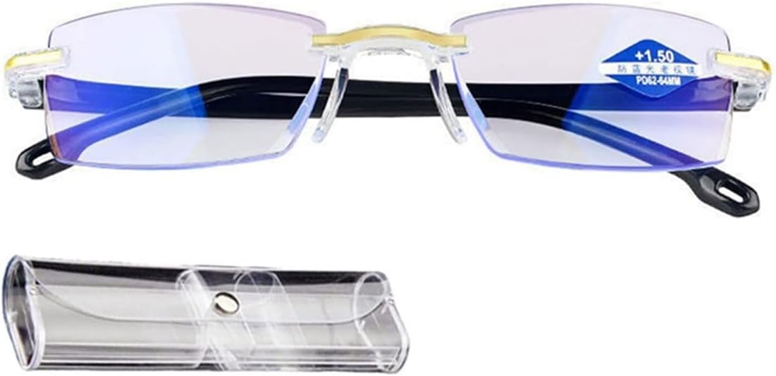 PETSBURG Anti-Blue Progressive Far And Near Dual-Use Reading Glasses,High Hardness Progressive Far and Near, with Box