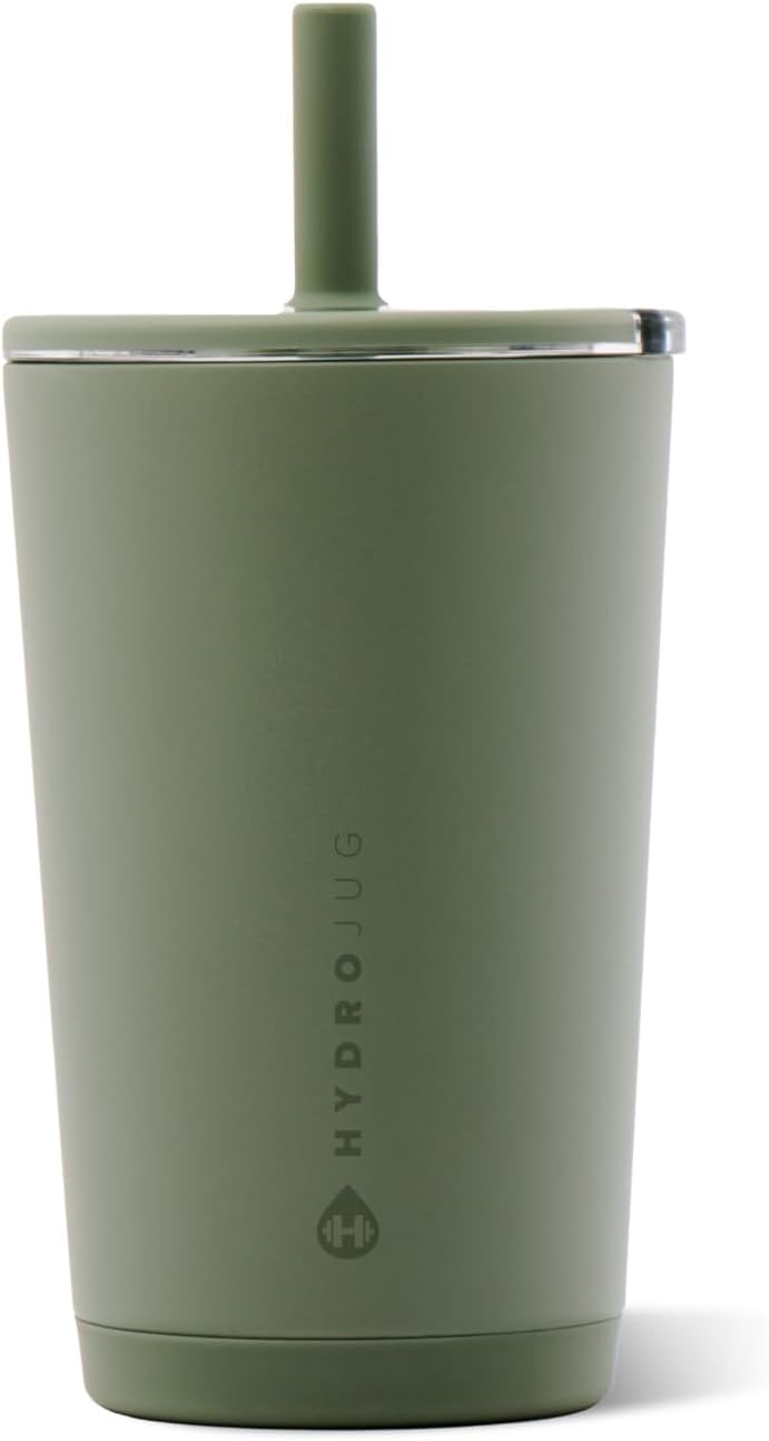 HydroJug Everyday Tumbler 14 oz, Ceramic-Lined Straw Cup, Courtyard