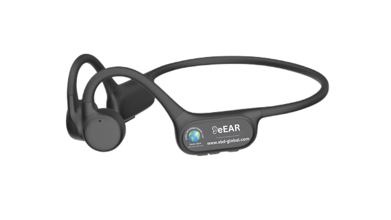 eEAR-BC-HPH-Pro Bone Conduction Sound Amplifier, 2 independent volume controls, 3 bands, indoor, outdoor, voice, noice cancelation, military grade,Fast Charging, 8-Hour Battery Life, hogh Gain, Black