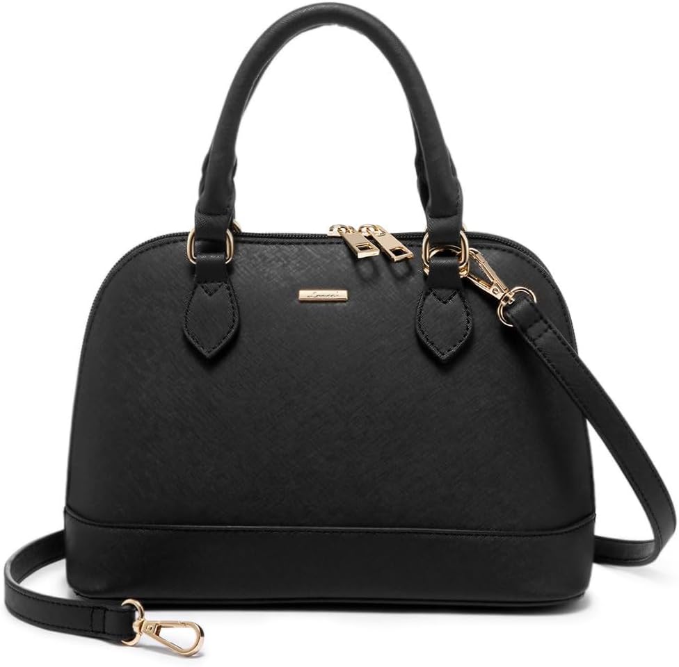 LOVEVOOK Purse for Women Small Crossbody Bags Classic Double Zip Top Handle Dome Satchel Bag