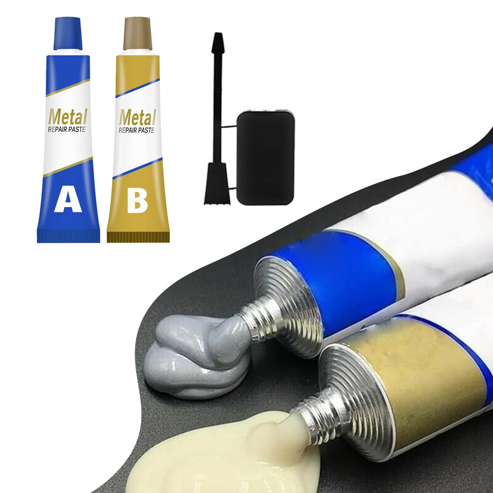 Metal Cast Iron Repair Paste Set, Magic Welding Glue 2 Bottles, Industrial Heat Resistant Cold Weld Metal Repair Paste, Bonding