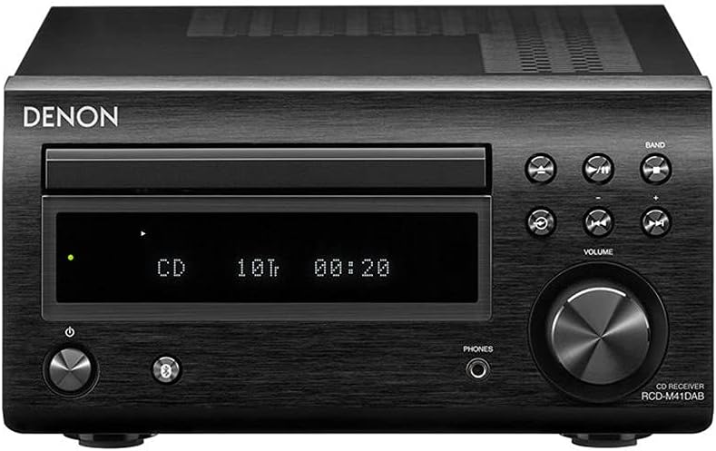 Denon RDCM41DAB Hifi Receiver with CD Player, Audio Receiver for HiFi, Bluetooth, 2x30W + Subwoofer PreOut, FM Radio / DAB / DAB+ Tuner, 2x Digital Optical Input & 1x Headphone Output - Black