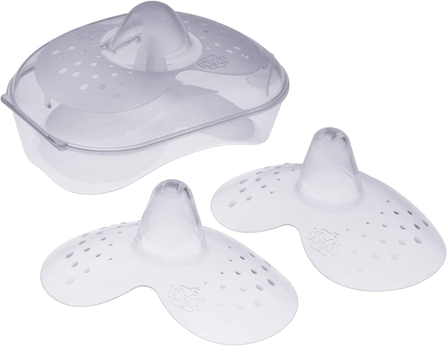 MAM Nipple Shield | Small | 2 Pack | Comes in Sterilisable Travel Case | SkinSoft Silicone Familiar for Baby | Protects and Supports Breastfeeding