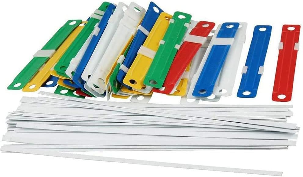 KOXLONG 50 Pcs Prong Paper Fasteners Durable Plastic Filing Fasteners Colored Filing Binding Material Folder for Office School Paper Files, Multicolor