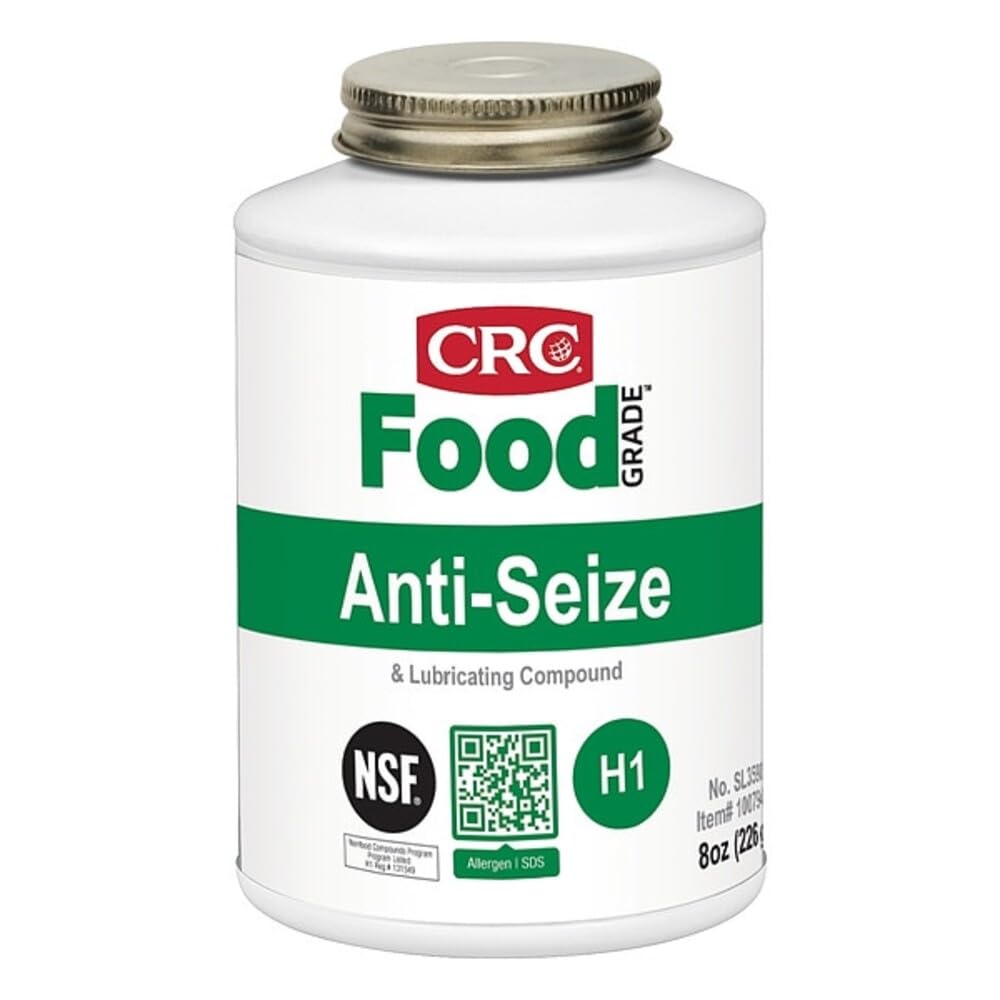 CRC Food Grade Anti-Seize & Lubricating Compound, 8 Wt Oz, Anti-Seize Grease for Fittings, Bushings, Flanges, Headers, NSF H1 Registered