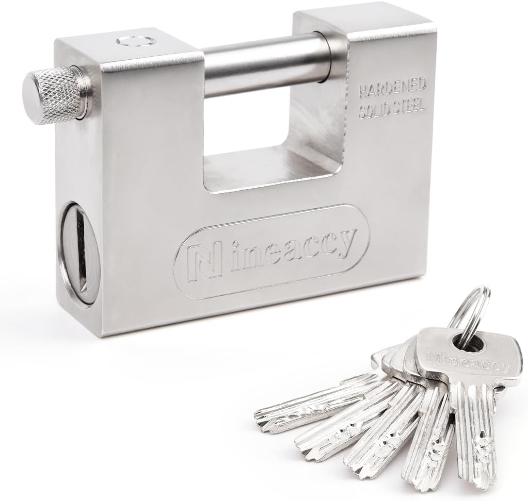 Heavy Padlock with 5 Keys for Door Garage Warehouse, Container Padlock for Shipping Container
