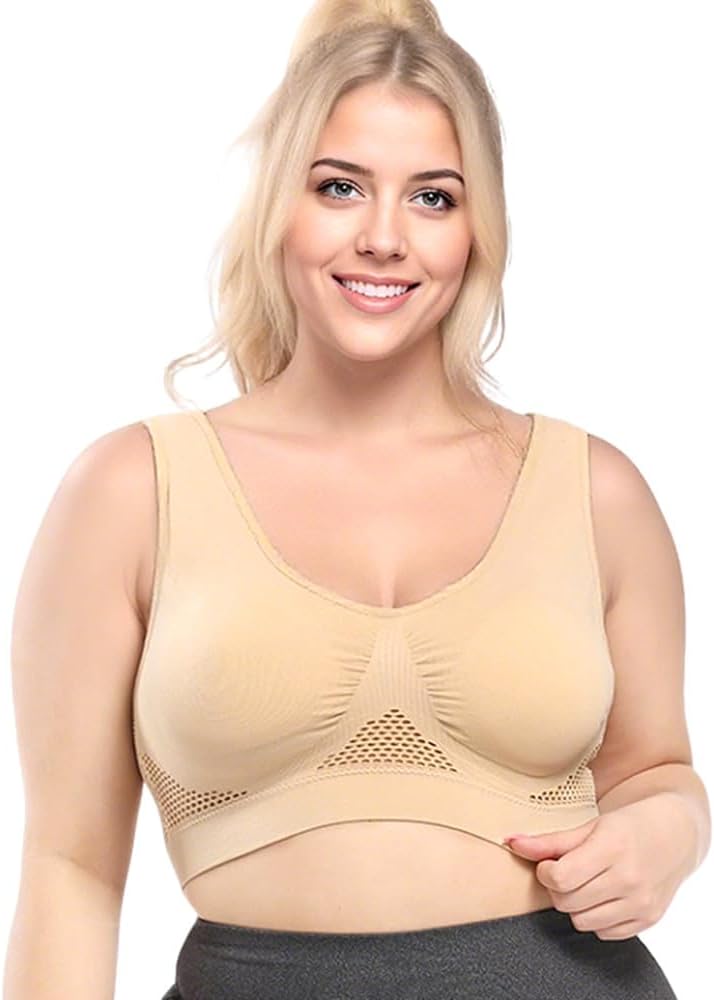 Breathable Cool Liftup Air Bra, 2025 Summer No Underwire Plus Size Comfortable Sports Bra with Support