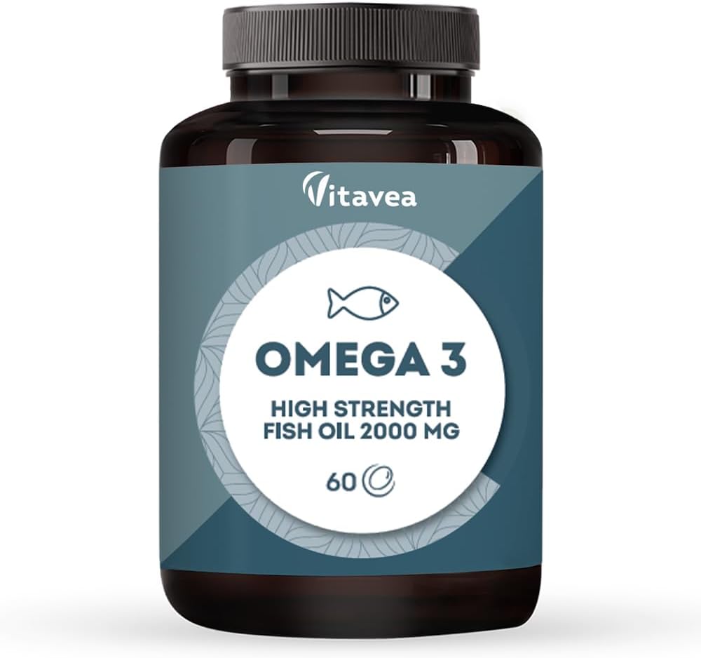 Omega 3 Fish Oil 2000 mg – High Strength EPA & DHA – 1000 mg EPA & 500 mg DHA – 2 Softgel per Daily Serving​ - Vitavea