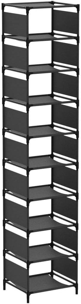 Narrow Shoe Rack, 10 Tier for Closet Entryway Tall Slim Vertical Shoe Rack for Small Spaces Shinky Shoe Organizer Space Saving Corner Shelf Shoe Tower