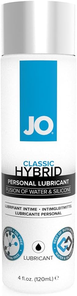 JO Classic Hybrid Personal Lubricant – Long-Lasting Silicone & Water Based Lube for Men, Women & Couples – 4 fl oz