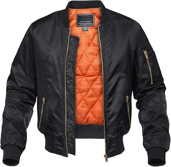 KEFITEVD Bomber Jacket Men Winter Military Flight Mens Jacket Windproof Warm Cargo Coats with 4 Pockets