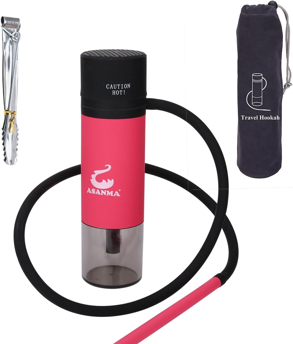 ASANMA Portable Hookah Set, Multi-Purpose Travel Hookah Set With Everything, Mini Shisha with Wind Cover. Car Hookah Cup, Shisha Hooka