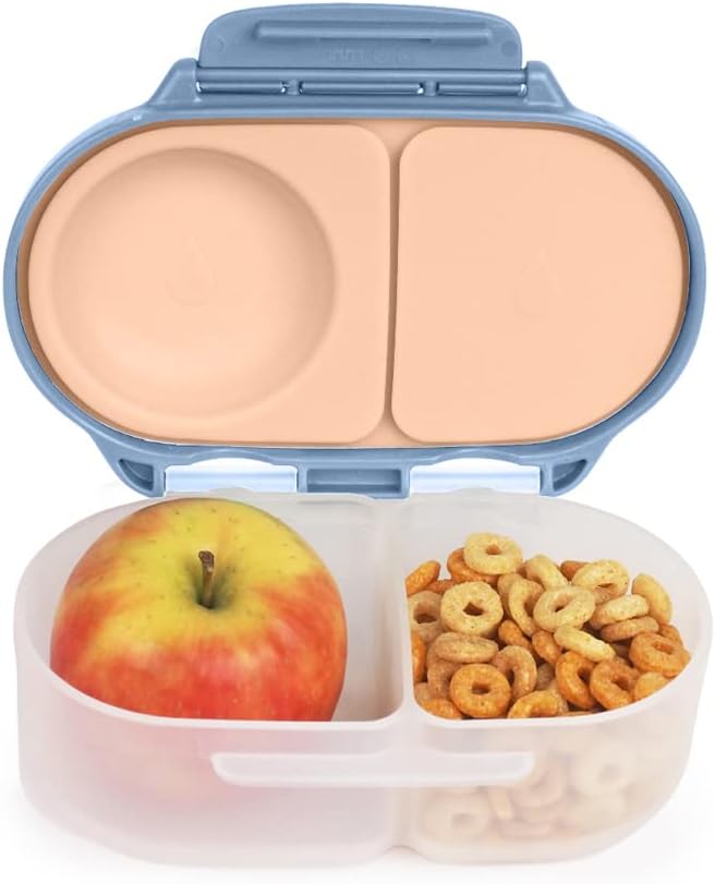 b.box Snackbox | Mini Bento Lunch Box with 2 Leakproof Compartments | Ideal for Toddlers, Kids Lunch & Snacks | Fits Whole Piece of Fruit | BPA Free