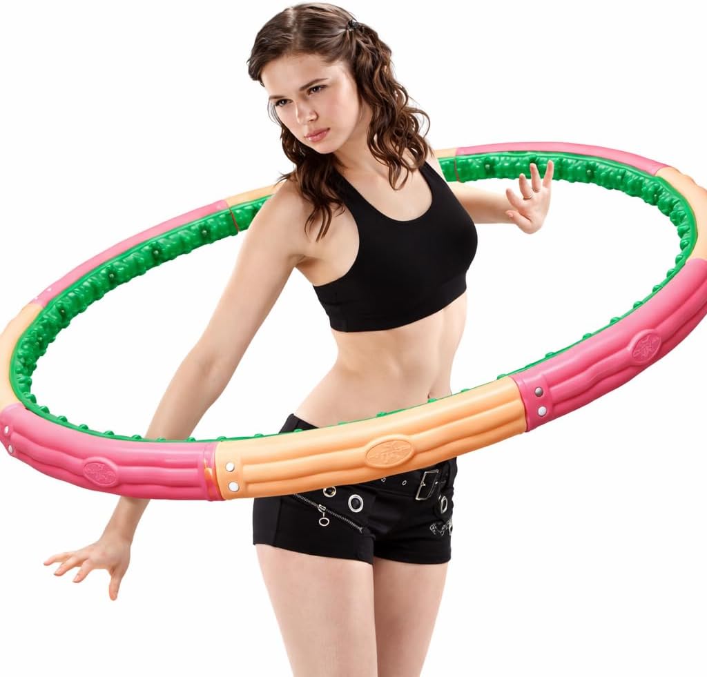 HealthHoop Weighted Fitness Hoop for Adults, 42.5" Large Exercise Hoop, Deep Cushion Massage Nodes, Core Workout Waist Training Fat Burning Fitness Equipment, Made in Korea