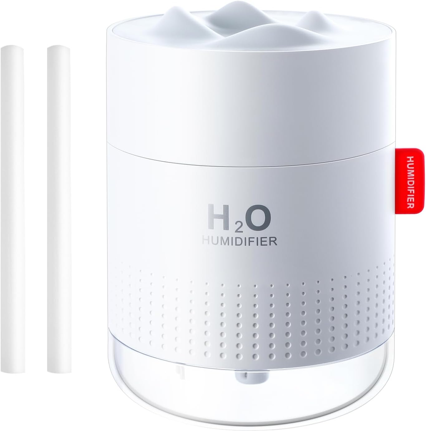 500ml Air Humidifier, Ultra Quiet Room Air Humidifier, Portable Air Purifier, with LED Night Light, Waterless Automatic Shut-Off for Living Room Baby Kids Room, White