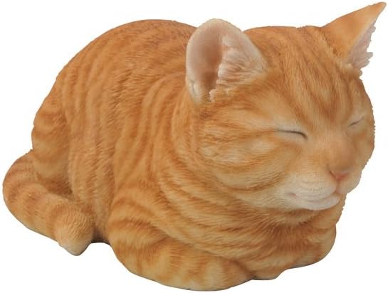 Hi-Line Gift Ltd Tabby Sleeping Cat Statue, Orange