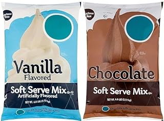 Chocolate & Vanilla Soft Serve Powdered Ice Cream Mix | Lactose Free | Kosher | 6 lb. Bag each