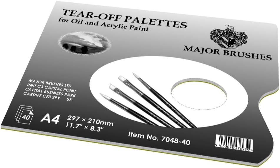 Tear Off Palette - 40 A4 Disposable Palette Sheets - for Oil and Acrylic Painting
