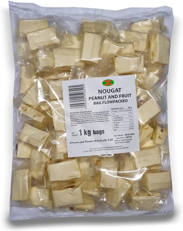 Nougat Peanut and Fruit 1kg Bulk Bag - Bulk Sweets - Traditional Nougat - Sweets and Treats Wholesale®