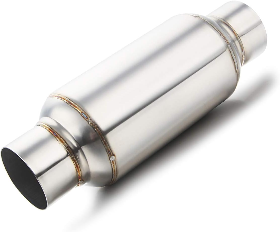 LCGP 2.5'' Inlet & Outlet Universal Muffler, 11.5'' Overall Length Stainless Steel Resonator