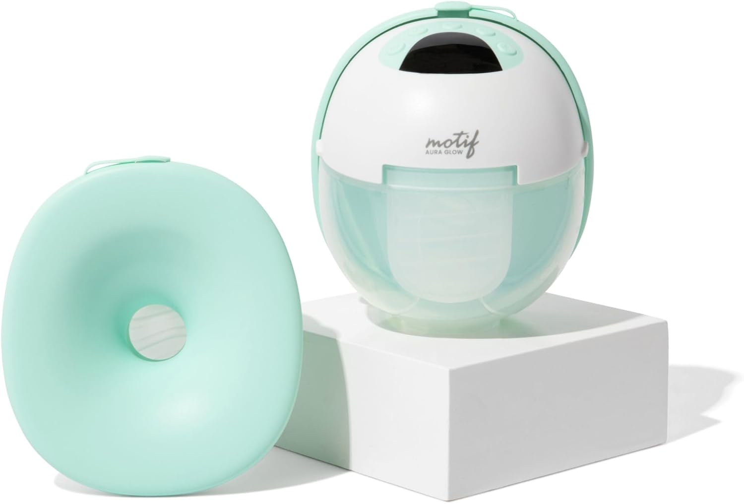 Motif Medical Aura Glow Hands-Free Breast Pump for Breastfeeding - Portable Breast Pump w/Inbuilt Nightlight & 2 Bra Strap Adjusters - Lightweight, Wireless Hospital Grade Pump w/ 5 Flange Sizes